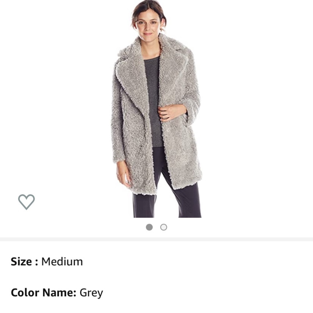 Kensie Ladies grey teddy bear coat